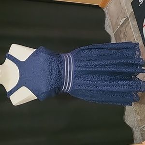 City studio navy lace dress